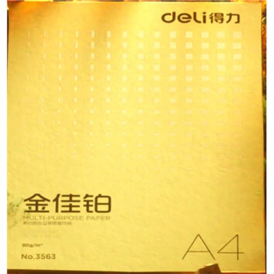 得力(deli)金佳铂A4打印纸 80g克500张一包 高档单包复印纸 加厚合同标书彩打纸 3563